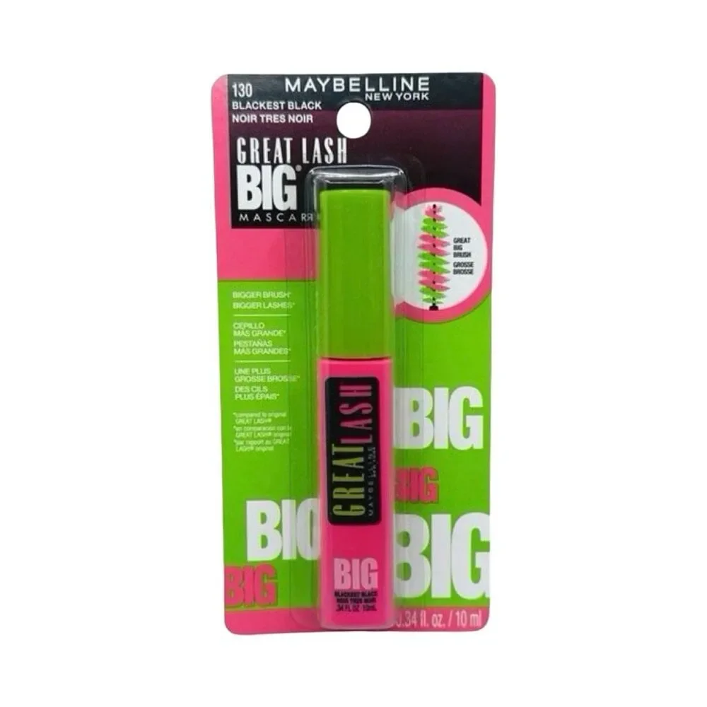 Maybelline New York Great Lash Big® Mascara - Blackest Black - Bundle of 6